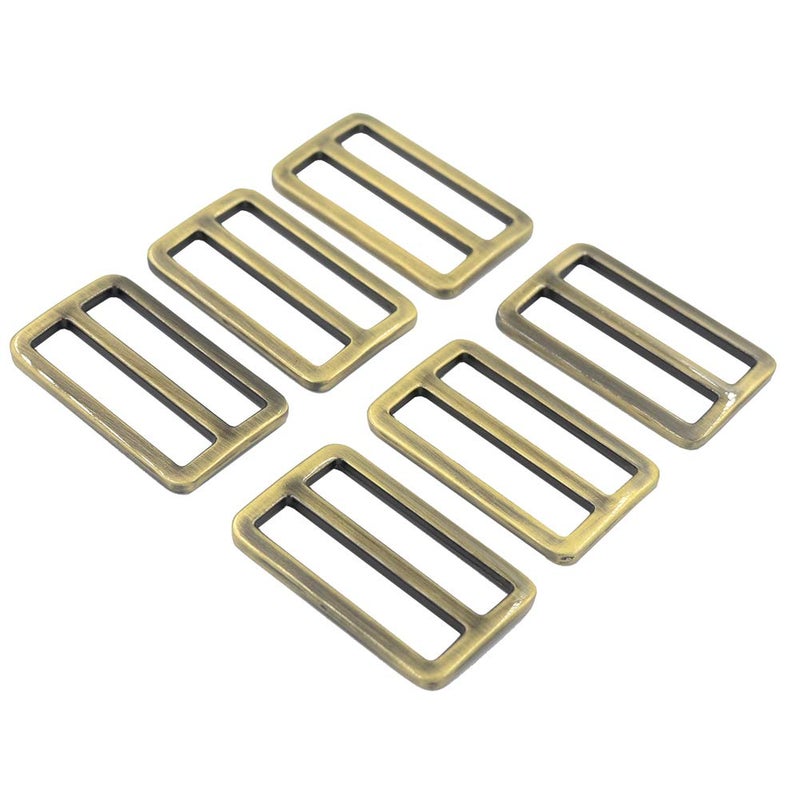 DGOL 10pcs 1-1/2 inch Slider Webbing Strap Tri Glide Buckles Zinc Alloy Tri-glide Buttons Fasteners (Bronze) - Image 1